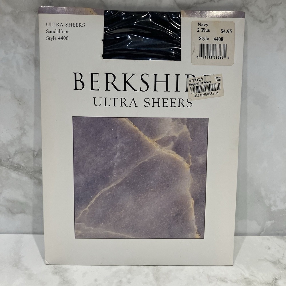 BERKSHIRE Navy 2 Plus  Womens ULTRA SHEER SANDALFOOT Pantyhose 4408 Y2K